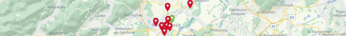 Kartenansicht für Apotheken-Notdienste in der Nähe von Lichtenwörth (Wiener Neustadt (Land), Niederösterreich)
